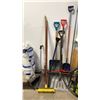 Image 3 : MOBILE METRO STYLE RACK, ELECTRIC PRESSURE WASHER, BROOMS, SHOVELS, ICE MELT, ASSORTED HOSES, LARGE
