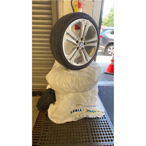 SET OF 4 BMW TIRES/RIMS - CONTINENTAL 225/40R19 & BMW ENGINE AIR FILTER BOX