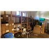 Image 1 : LARGE GROUP OF ASSORTED PACKAGING BOXES, JARS WITH LIDS, TINCTURE BOTTLES, SHELF RACKING, PLASTIC