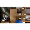 Image 3 : LARGE GROUP OF ASSORTED PACKAGING BOXES, JARS WITH LIDS, TINCTURE BOTTLES, SHELF RACKING, PLASTIC
