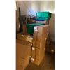Image 6 : LARGE GROUP OF ASSORTED PACKAGING BOXES, JARS WITH LIDS, TINCTURE BOTTLES, SHELF RACKING, PLASTIC