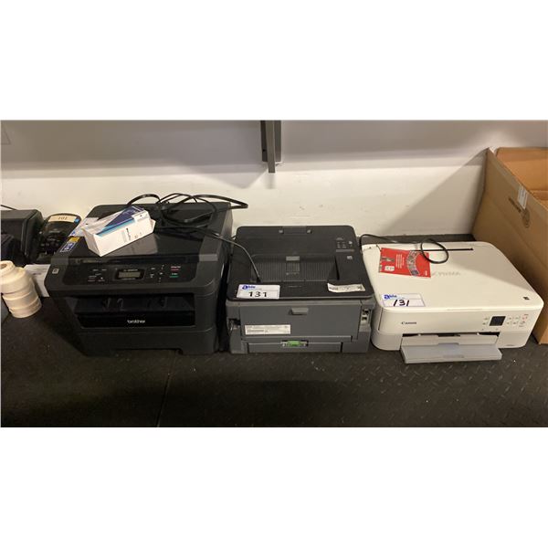 GROUP OF 3 ASSORTED OFFICE PRINTERS- BROTHER HL-2280DW, BROTHER HL-L2370DW & CANON PIXMA TS5320A
