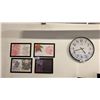 Image 1 : LARGE WALL CLOCK & 4 FRAMED "TATTOO" STYLE ARTWORK