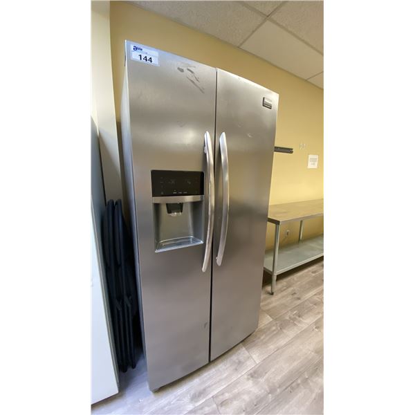 FRIGIDAIRE GALLERY STAINLESS STEEL 2 DOOR SIDE BY SIDE REFRIGERATOR WITH ICE AND WATER DISPENSER