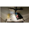 Image 13 : CONTENTS OF CORNER OF KITCHEN- ASSORTED DISHES, POTS PANS, MICROWAVE, WATER COOLER, COFFEE MAKERS,