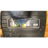Image 4 : CONTENTS OF CORNER OF KITCHEN- ASSORTED DISHES, POTS PANS, MICROWAVE, WATER COOLER, COFFEE MAKERS,
