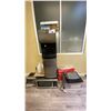 Image 7 : CONTENTS OF CORNER OF KITCHEN- ASSORTED DISHES, POTS PANS, MICROWAVE, WATER COOLER, COFFEE MAKERS,