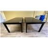 Image 3 : 2 LARGE BLACK DINING TABLES & ROUND DINING TABLE APPROX 69"L