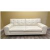 Image 1 : WHITE LEATHER WITH CHROME CONTEMPORARY SOFA