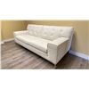 Image 2 : WHITE LEATHER WITH CHROME CONTEMPORARY SOFA