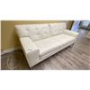 Image 3 : WHITE LEATHER WITH CHROME CONTEMPORARY SOFA