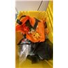 Image 2 : 3 PLASTIC STORAGE BINS OF ASSORTED SEASONAL DECORATIONS & CHRISTMAS TREE