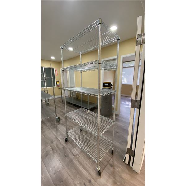 SEVILLE CLASSICS MOBILE ADJUSTABLE METRO STYLE SHELVING UNIT APPROX 36"L X 18"D X 75"H