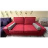 Image 4 : GROUP OF FURNITURE- 2 CHAISE LOUNGE, SMALL COFFEE TABLE & RED LOVE SEAT