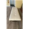 Image 3 : LARGE GLASS LOOK ARTWORK WITH WHITE LEATHER WITH CHROME BENCH SEAT *HAS STAIN*
