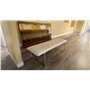 Image 4 : LARGE GLASS LOOK ARTWORK WITH WHITE LEATHER WITH CHROME BENCH SEAT *HAS STAIN*