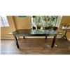 Image 2 : LARGE BLACK DINING TABLE, ASSORTED PLANTS, ADJUSTABLE HEIGHT DESK/TABLE, LAMP & SMALL MOBILE