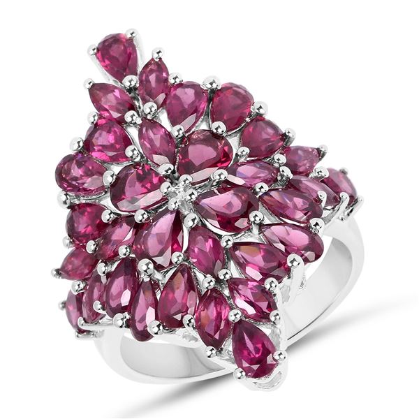 Sterling Silver 7.52ctw Rhodolite Ring