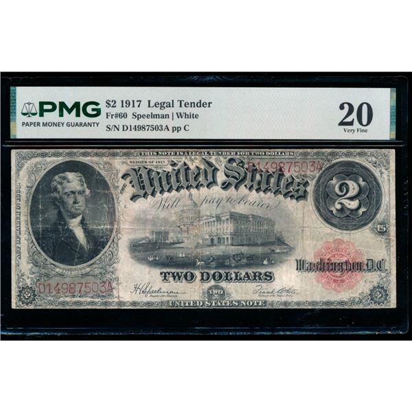 1917 $2 Legal Tender Note PMG 20