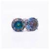 Image 2 : Plated 14KT White Gold 4.00ctw Russian Color Change Lab Simulated Alexandrite Earrings