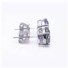 Image 4 : Plated 14KT White Gold 4.00ctw Russian Color Change Lab Simulated Alexandrite Earrings