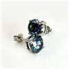 Image 6 : Plated 14KT White Gold 4.00ctw Russian Color Change Lab Simulated Alexandrite Earrings