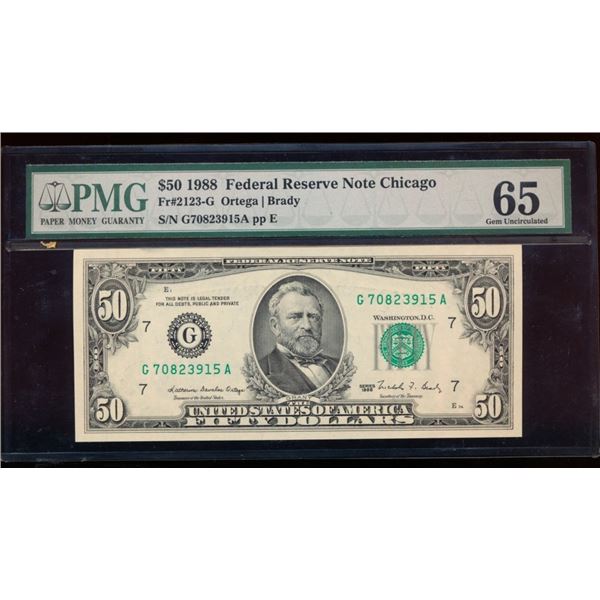 1988 $50 Chicago FRN PMG 65