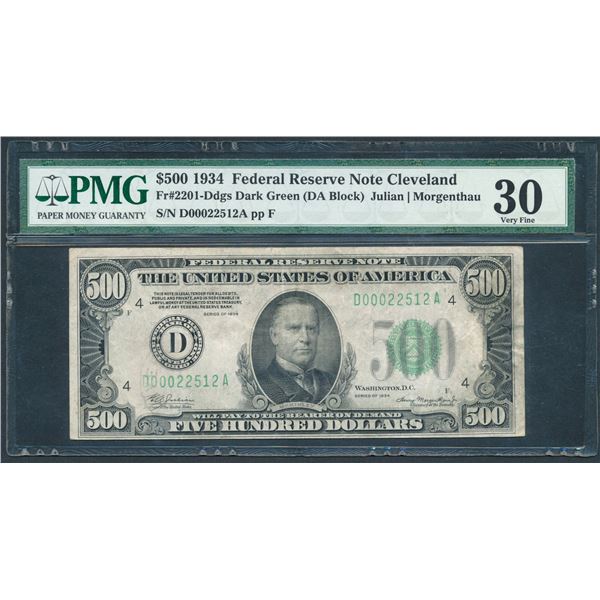 1934 $500 Cleveland FRN PMG 30