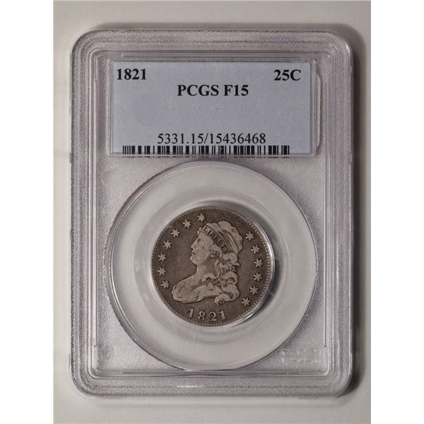 1821 Capped Bust Quarter PCGS F15