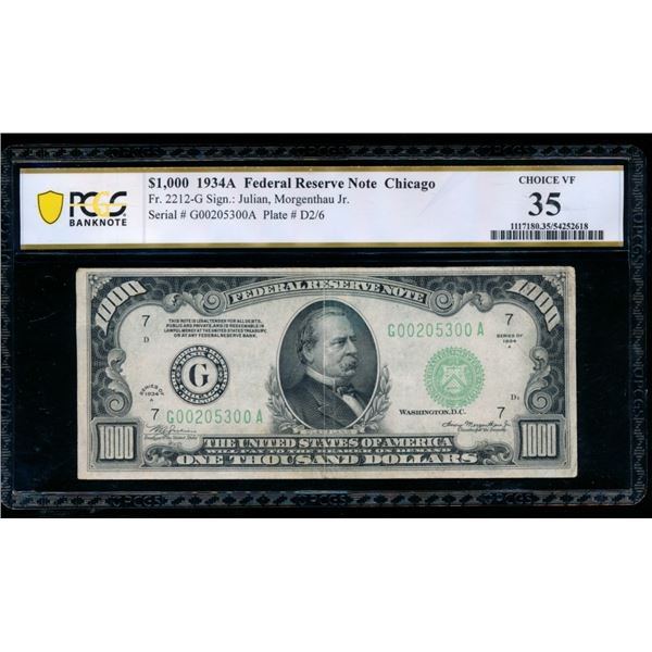 1934A $1000 Chicago FRN PCGS 35