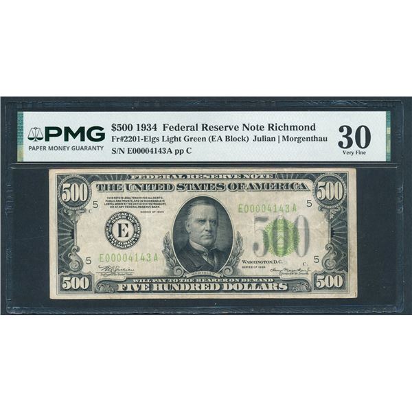 1934 $500 Richmond FRN PMG 30