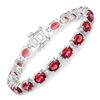Image 1 : Plated Rhodium 15.30ctw Garnet Bracelet