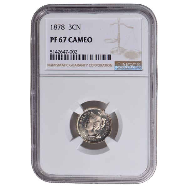 1878 Three Cent Nickel NGC PF67 Cameo