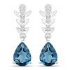 Image 1 : Plated Rhodium 2.30ctw London Blue Topaz and Lab Diamond Earrings