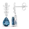 Image 2 : Plated Rhodium 2.30ctw London Blue Topaz and Lab Diamond Earrings