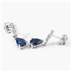 Image 4 : Plated Rhodium 2.30ctw London Blue Topaz and Lab Diamond Earrings