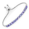 Image 1 : Plated Rhodium 2.29ctw Tanzanite Bracelet