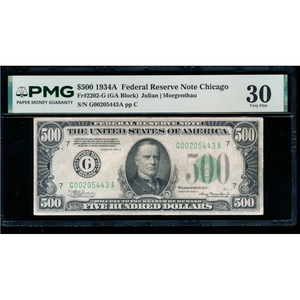 1934A $500 Chicago FRN PMG 30