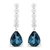 Image 1 : Plated Rhodium 2.30ctw London Blue Topaz and Lab Diamond Earrings