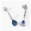 Image 4 : Plated Rhodium 2.30ctw London Blue Topaz and Lab Diamond Earrings