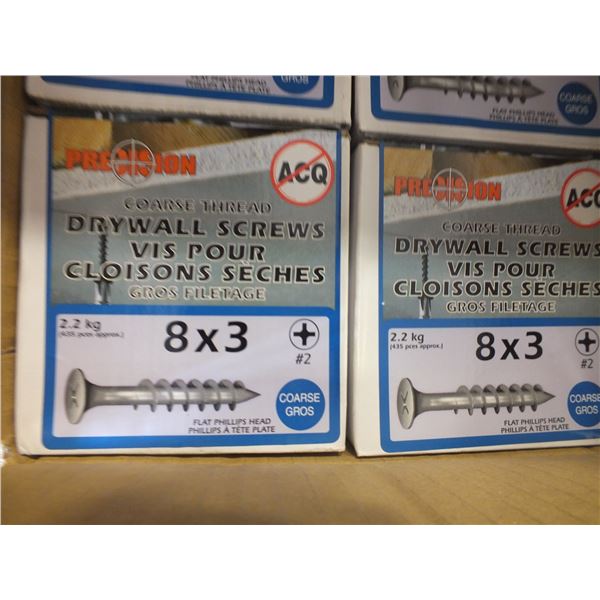 1 Case Of 4 - 8 x 3" Drywall Screws
