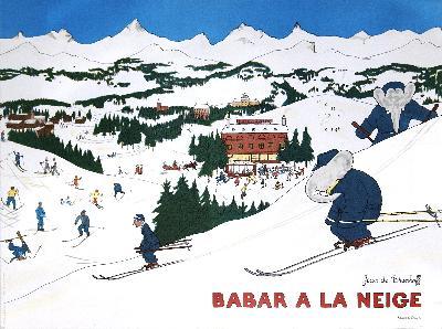 Brunhoff Babar A La Neige Poster