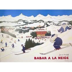 Brunhoff Babar A La Neige Poster