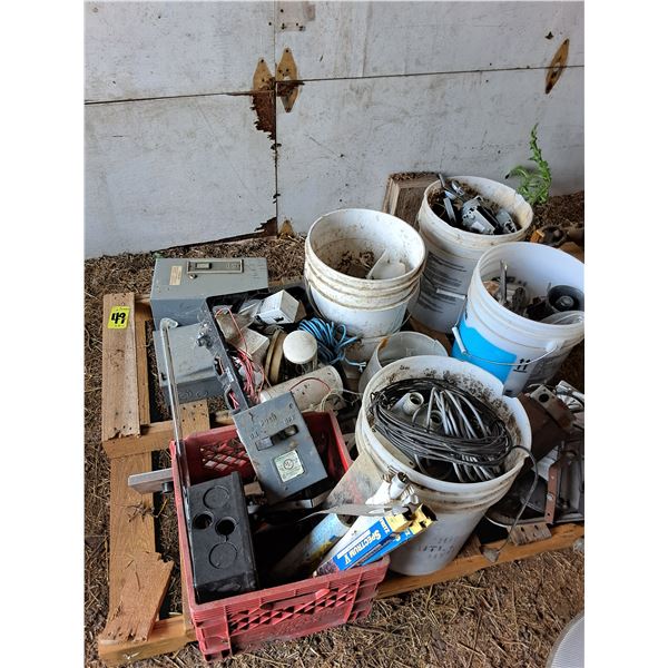 Electrical supplies,  boxes, Dust Free Lights,  (2) Tarps