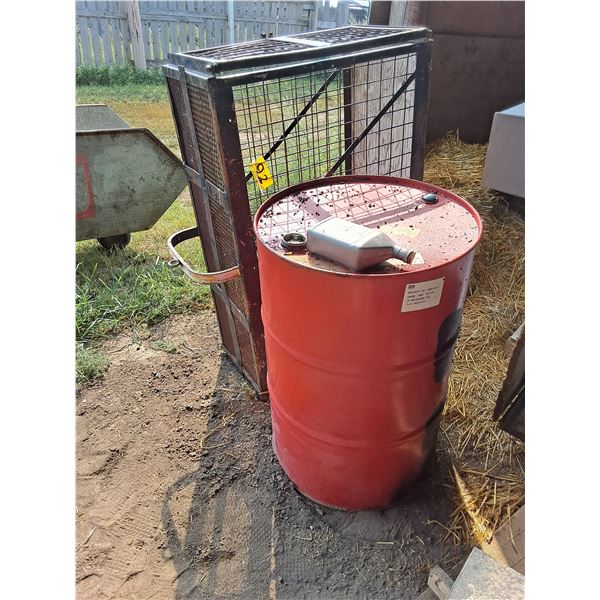 Steel 45 Gal Barrel and Small Livestock Scale Cage