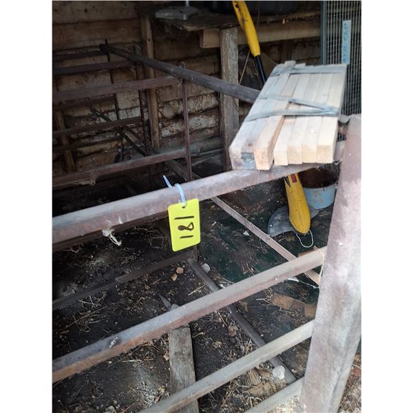 Room Contents - Parts Bin, Rack, Tranny, Tail Gates, Unused Swather Canvas
