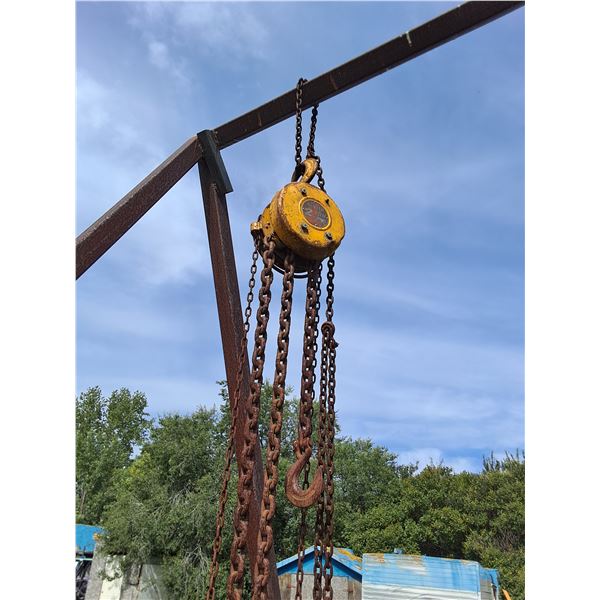 13' High Hoist Frame Holding 1/2 & 2 Ton Hoists