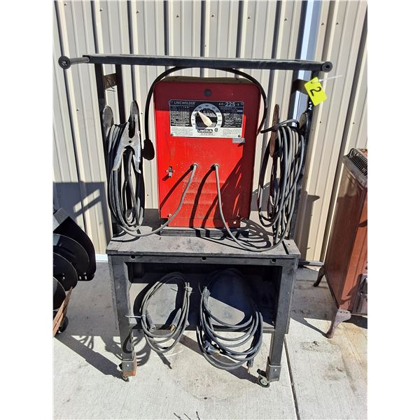 Lincoln Electric AC225 Welder w/Cables & Trolley Cart - 32x17x63"