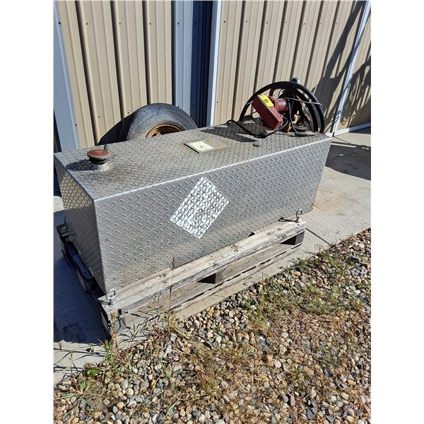 Fill-Rite 100 Gallon Checkerplate Fuel Tank w/20 GPM 12 VDC Pump - Includes Hose & Nozzle