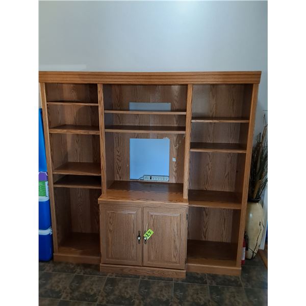 Faux Oak Entertainment Center - 6' x 6' x 21"